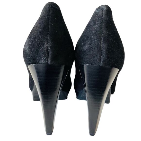 NWOT Chinese Laundry Black Suede Keep Up Platform Chunky Heel Pumps size 7.5. - Picture 7 of 8
